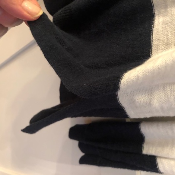 Vince Navy & White Stripe Lightweight Sweater-Size M Designer Women - Picture 3 of 9